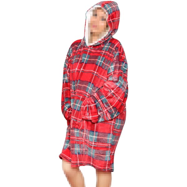 Huvtröja, Oversized Komfort, Känguruficka, Röd