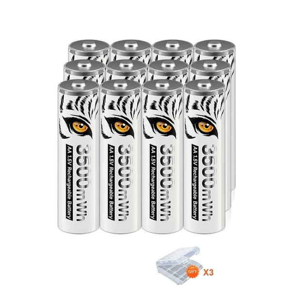 Uppladdningsbara Batterier, USB-laddare, Hög Kapacitet, 12PCS AA
