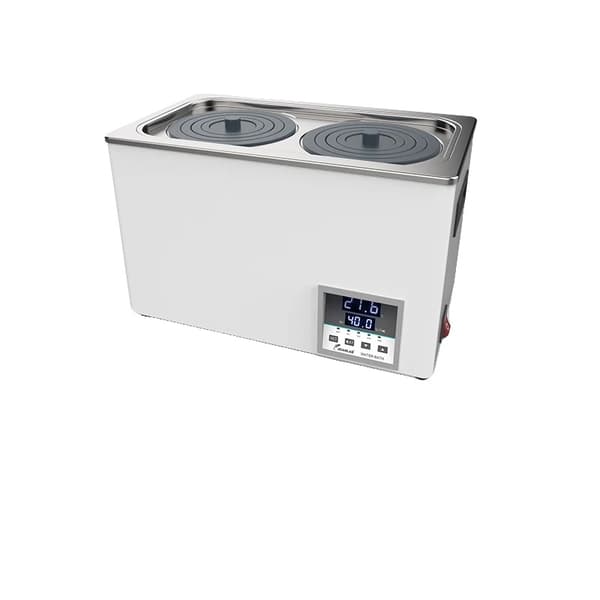 Laboratorievattenbad, 1 eller 2 hål, digital display, 2 Hål, EU-plugg