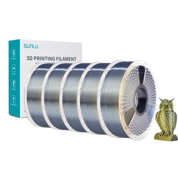 PLA PLUS Silke Filament, 5KG Ikke-giftig, 1,75mm Diameter, 5KG Sort Guld