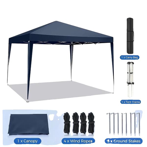 Gazebo, UV-beskyttelse, Sammenklappelig og Bærbar, Mørkeblå-3x3Meter