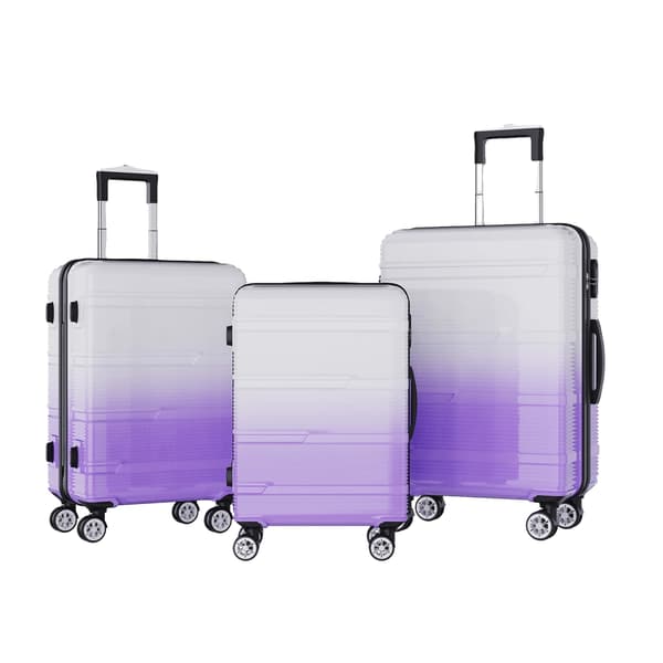 Bagageset, Hållbart ABS-material, 360 ° Svänghjul, Rosa Lila Gradient