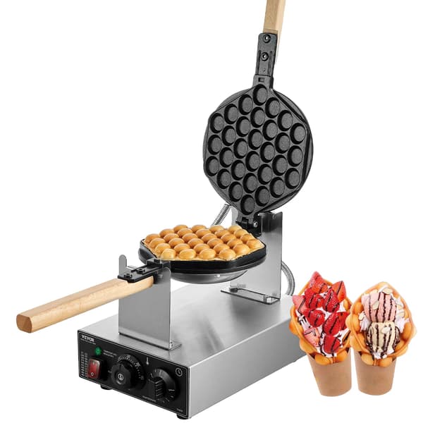 Bubble Waffle Maker, 1400W, Rustfrit Stål, Temperaturinterval 50°C til 250°C, Dimensioner 37 x 29 x 15 cm, CE Certificeret