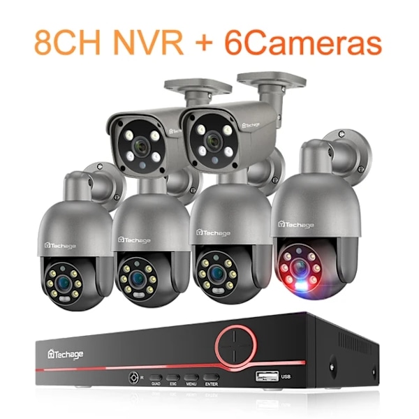 Turvakamerajärjestelmä, yöllinen näkymä, ihmisen havaitseminen, , None, 8CH NVR 6Cameras 8CH NVR 6Cameras None