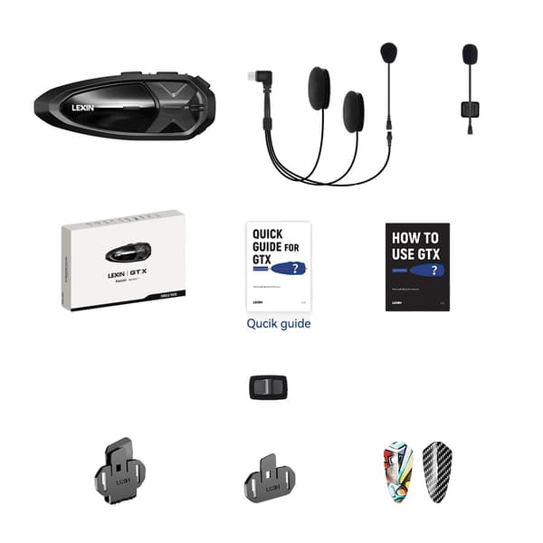 Lexin GTX Intercom, 2000m räckvidd, stöder 10 åkare, Enkel förpackning 1PC
