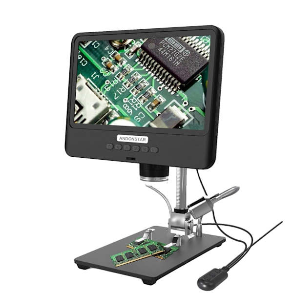 Digitaalinen mikroskooppi, 7 tuuman LCD-näyttö, 270X suurennus,Akulla with battery With battery