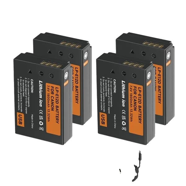 Uppladdningsbart batteripaket, Typ-C-ingång, Hög kapacitet 1800mAh, 4PCS Batteri