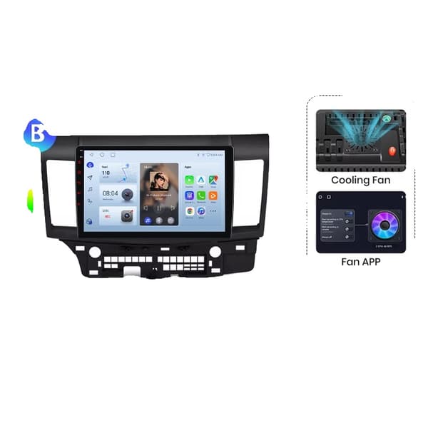 Bilradio, Touchskærmsinterface, Navigationssystem, kompatibel med Mitsubishi Lancer 2007-2013, V1 Pro (2GB-64GB) - B