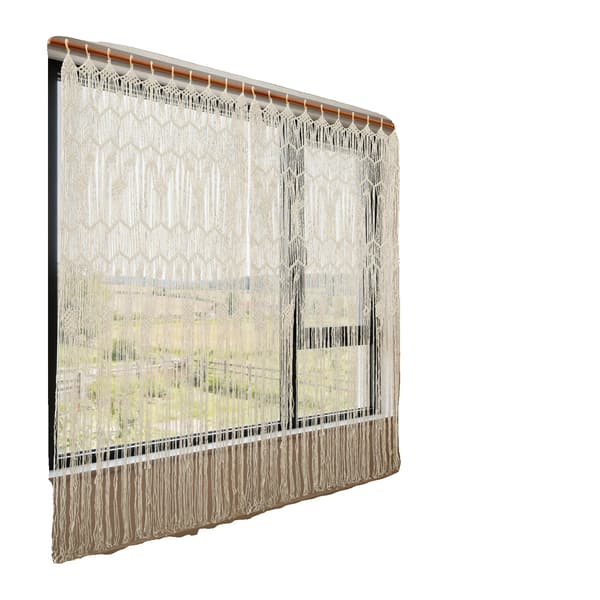 Vævede Gardiner, Polyester Bomuld, 100 x 200 cm, Håndvævet, Åndbar, Lysfiltrerende