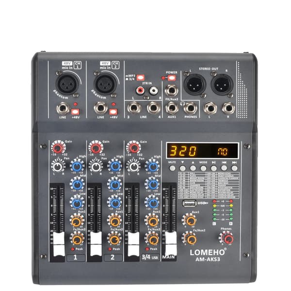 Lydmixer, 4 kanaler, 320 DSP-effekter, EU STIK
