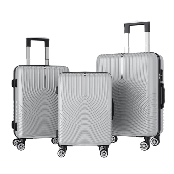 Bagageset, Hållbart ABS-material, 360 ° Svänghjul, Silver-stilB