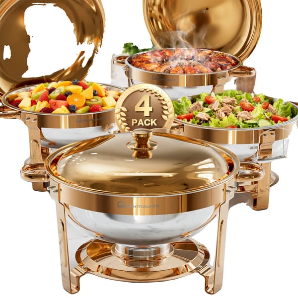 Chafing Dish, 5 Quart Kapacitet, Letvægtsdesign, 4Pakke