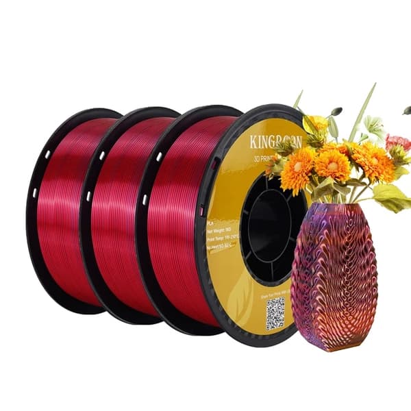 3D-printer filament, silke finish, 3 kg spole, 3kg Rød Guld Blå