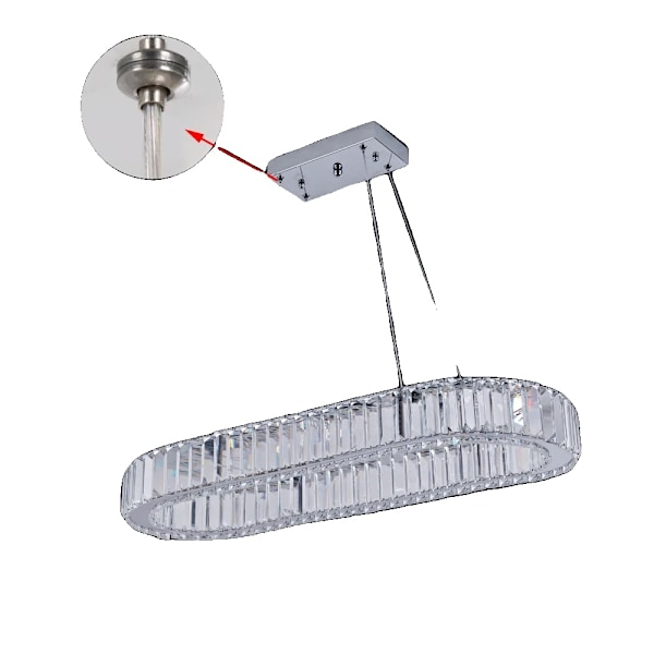 Modern kristall LED-kronljus, justerbar höjd, 70cm x 25cm,L70cmxB25cm, Varmvit L70cmxW25cm