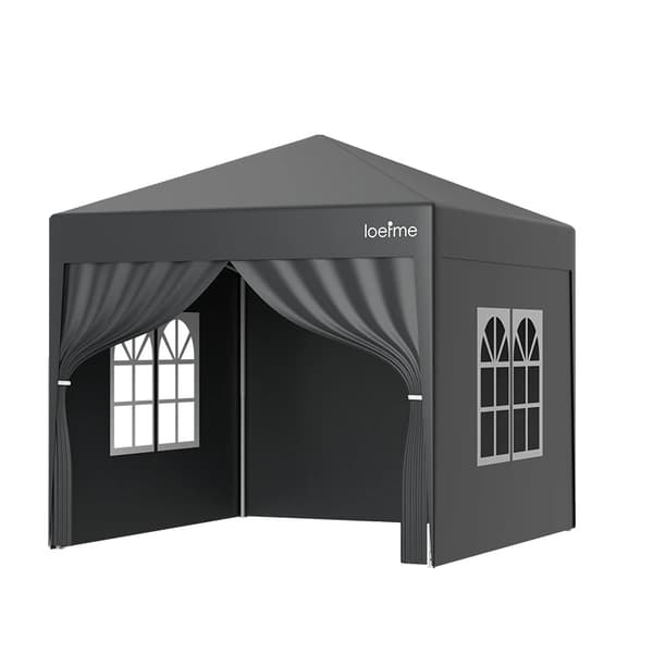 Gazebo, Vandtæt, Bærbar, Grå med 4 stof