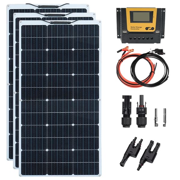 Flexibel solpanel, hög modulverkningsgrad 24%, lättviktsdesign,12V 300W solarkit