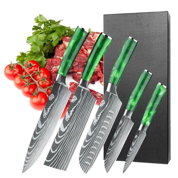 Köksknivset, Högkvalitativt Kolstål, Precisionblad, 5pcs