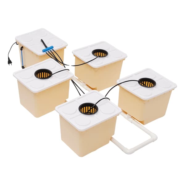 Hydroponisk Spand Sæt, Effektiv Vandpumpe, DWC System, HVID