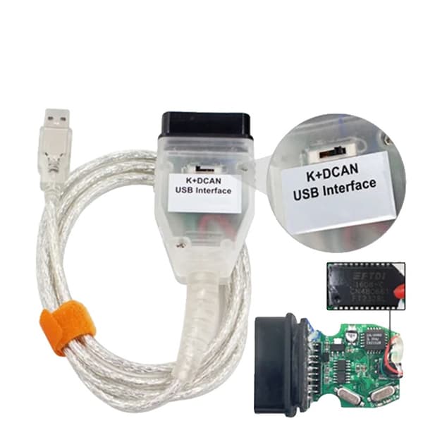 OBDII Diagnostisk Kabel, USB Interface, FTDI Chip, Hvid