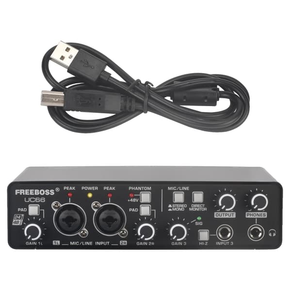 Lydinterface, 24-bit / 48 kHz, 2 mikrofonindgange, UC66