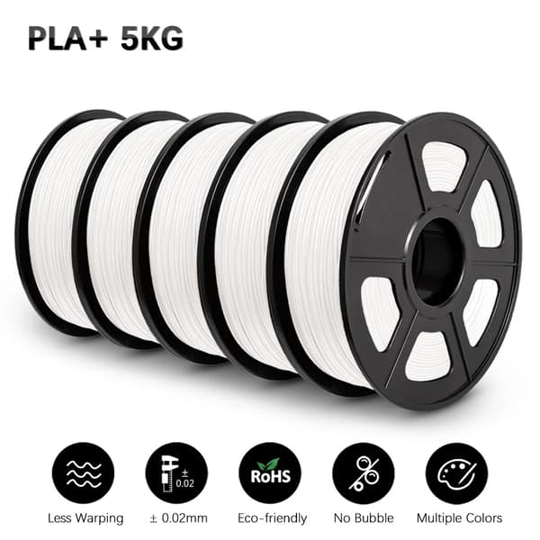 PLA+ Filament, 1,75MM Diameter, Hög Precision Utskriftstemperatur,PLA PLUS VIT 5KG