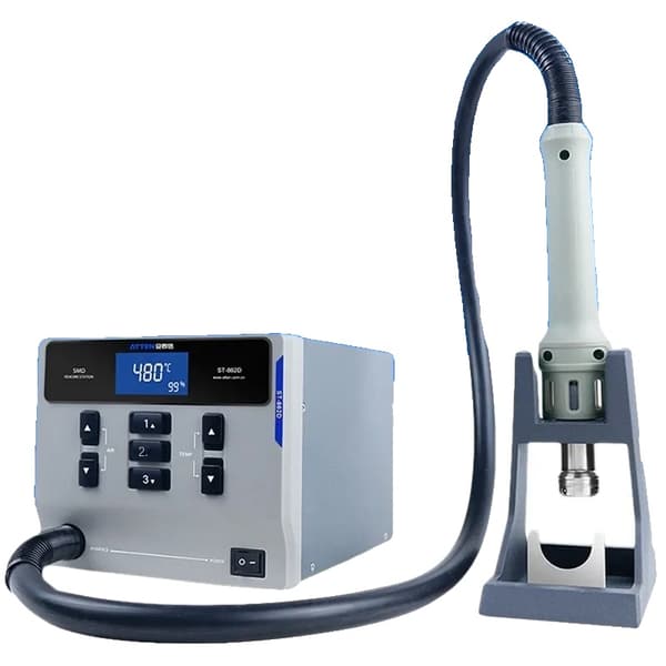 Hettluftspistolen, 1000W effekt, digital display, automatisk vilofunktion