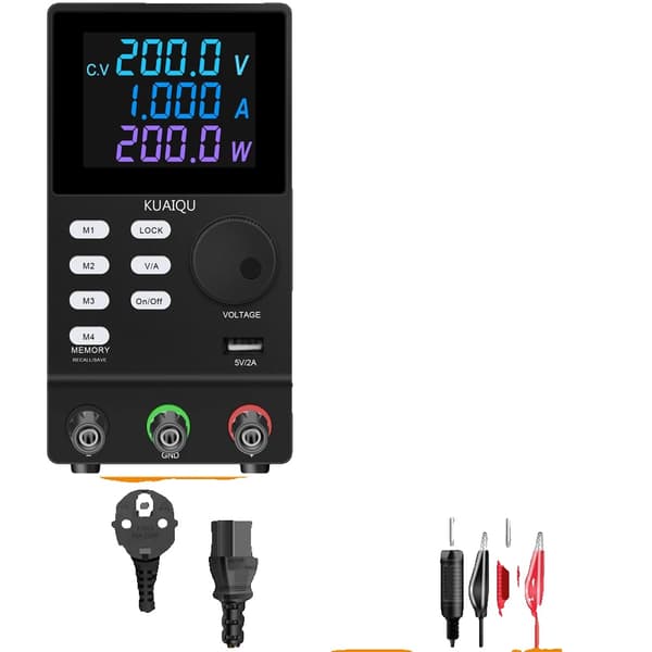 DC Strømforsyning, 30V eller 200V Udgange, Præcisions Encoder Kontrol, Programmerbar 200V 1A, 220V