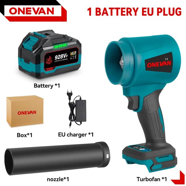 Turbo Blåsare, Hög Effekt, Handhållen, 1xBatteri Set