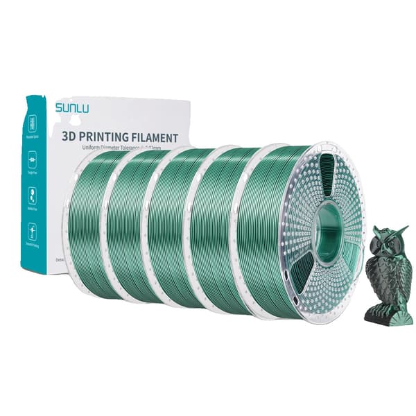 PLA PLUS Silke Filament, 5KG Ikke-giftig, 1,75mm Diameter, 5KG Sort Grøn