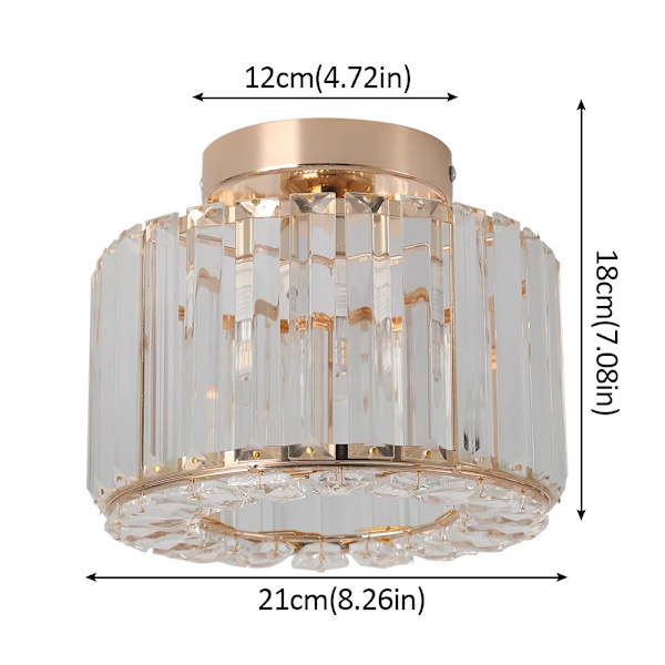 Moderne Krystal Loftlampe, Rustfrit Stål, Overflademonteret, E27 LED,Model B - Guld, Ingen pærer Model B -Gold