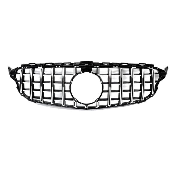 Frontgitter, GT-R stil, direkte erstatning for Mercedes-Benz W205, Krom Sort