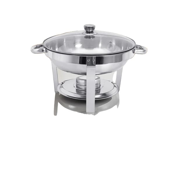 Chafing Dish, Rustfrit Stål, 5L Kapacitet, Glasdæksel-b, 2Pakke