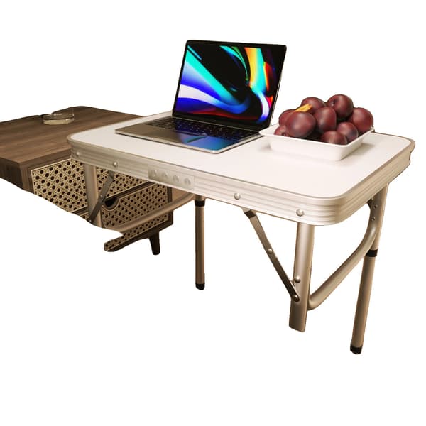 Fällbord, Förbättrad Aluminiumlegering, 2 ft x 1.5 ft x 1 ft Mått, 2 Höjdnivåer, 5.03 lbs Vikt, Rektangulär Form