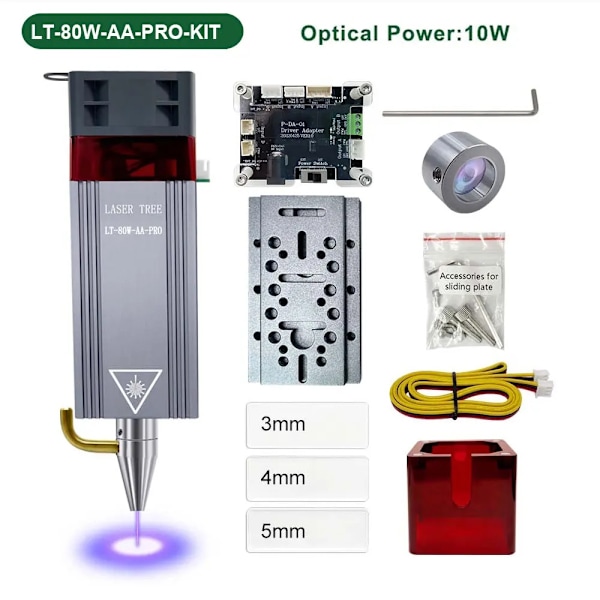 10W Blå Lasermodul CNC-kit, Hög precision, Bred kompatibilitet,LT-80W-AA-PRO KIT, 12V LT-80W-AA-PRO KIT LT-80W-AA-PRO KIT