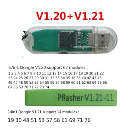 PCM/KTM Flash USB-dongel, 67 i 1-moduler, ECU-programmeringsverktyg, V121 69 I 1
