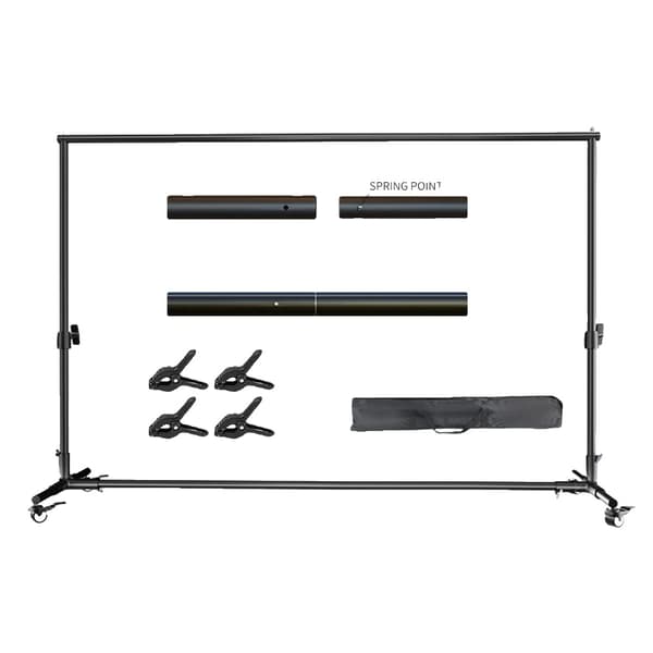 Baggrundsstativ, Flytbare Hjul, Justerbar Højde, 2x3M-b, Stå