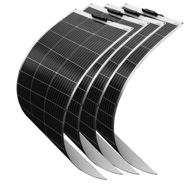 Solcellepanel, fleksibel, 12V/24V opladning, 4stk solpaneler