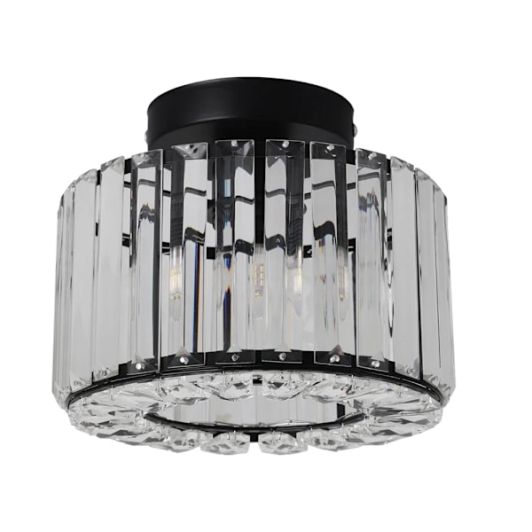 Modern Kristall Taklampa, Rostfritt Stål, Ytmonterad, E27 LED,Modell B - Svart, Inga lampor Model B -Black