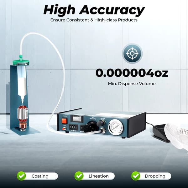 Auto Limdispenser, 7W Effekt, 0-100psi Trykområde, 220V