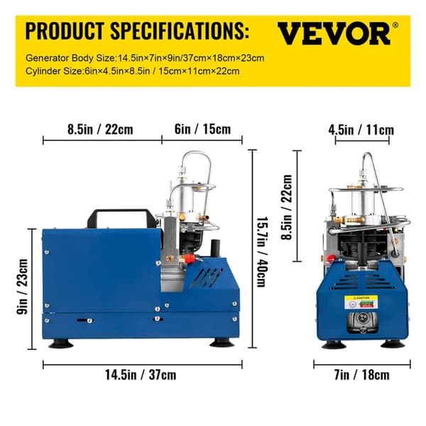 Högtrycksluftkompressor, 1800W 4500PSI/30MPA/300BAR