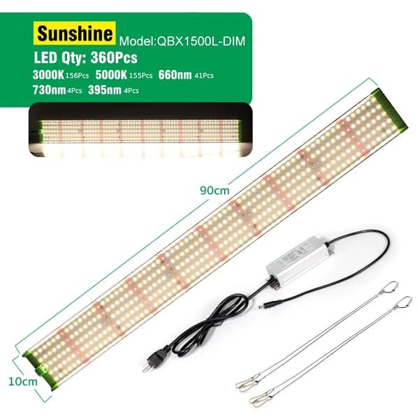 LED Vækstlys, Fuldspektrum, Dæmpbar, Sol-lignende lys 150W