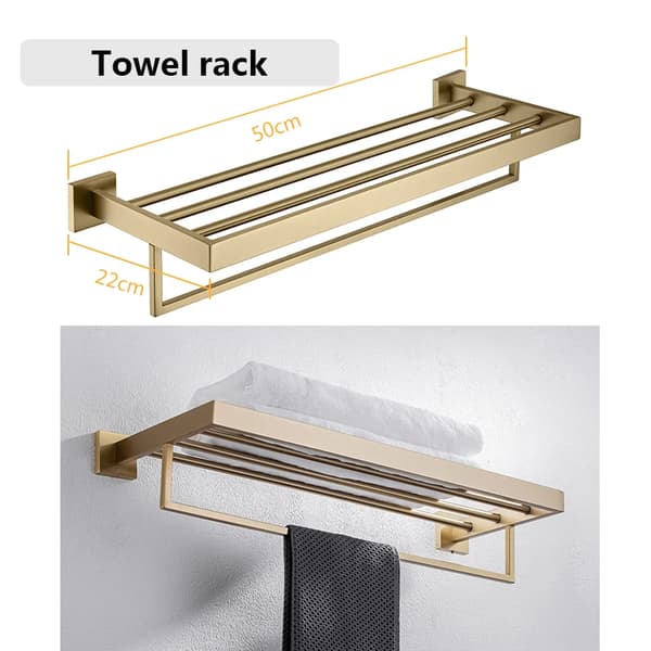 Håndklædeholder, Holdbar Stål Konstruktion, Elegant Børstet Finish, 005fg