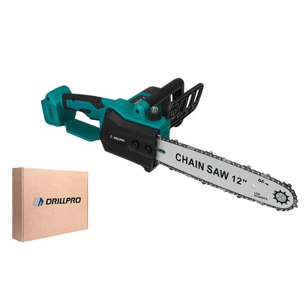 Drillpro 12-tums kedjesåg, borstlös motor, hög effektkapacitet, Ingen batteri