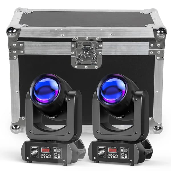 Beam Moving Head Lights, 150W Effekt, 18 Prisme, 2Pcs Lys Med Etui, Eu stik