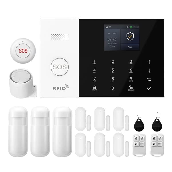 Säkerhetslarmssystem, Trådlöst, Smart Hem Kompatibelt, 4G WiFi Kit D, EU Plug-d