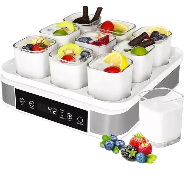 Digital Yoghurt Maker, 9 Portionsglas, Temperatur- och Tidskontroll