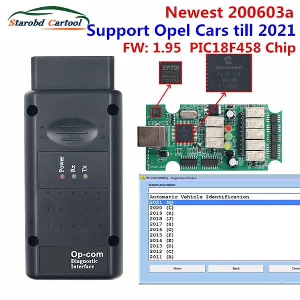 Opcom 2021, Bil Diagnostisk Skanner, FTDI FT232RQ Chip, 2021 OPCOM 2021 OPCOM