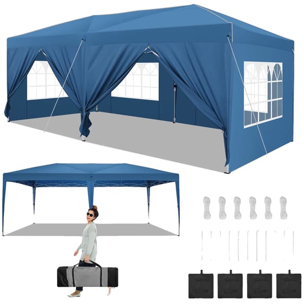 Gazebo, UV-beskyttelse, Nem montering, Blå