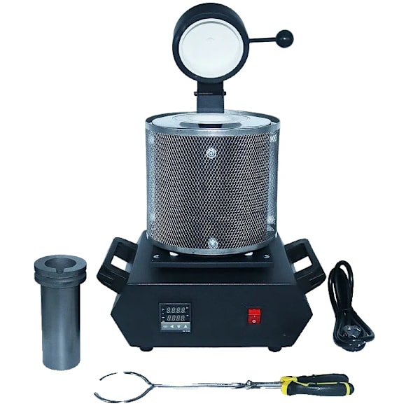 Digitalt Guld Smelteovn, 3KG Krucible, 1600W Strøm, 1100℃ Maksimal Temperatur,Sort 220V Black 220V Black 220V