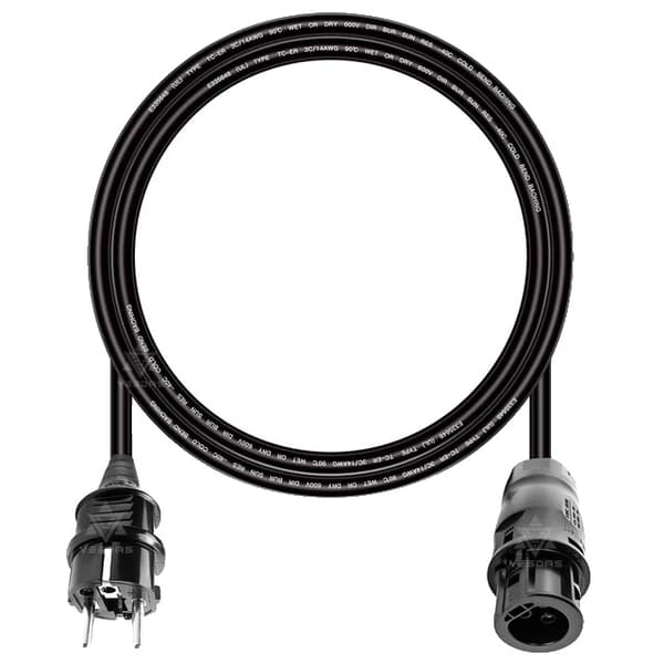 AC-stik, IP68-beskyttelse, 25A nennede strøm, 2M EU Kabel